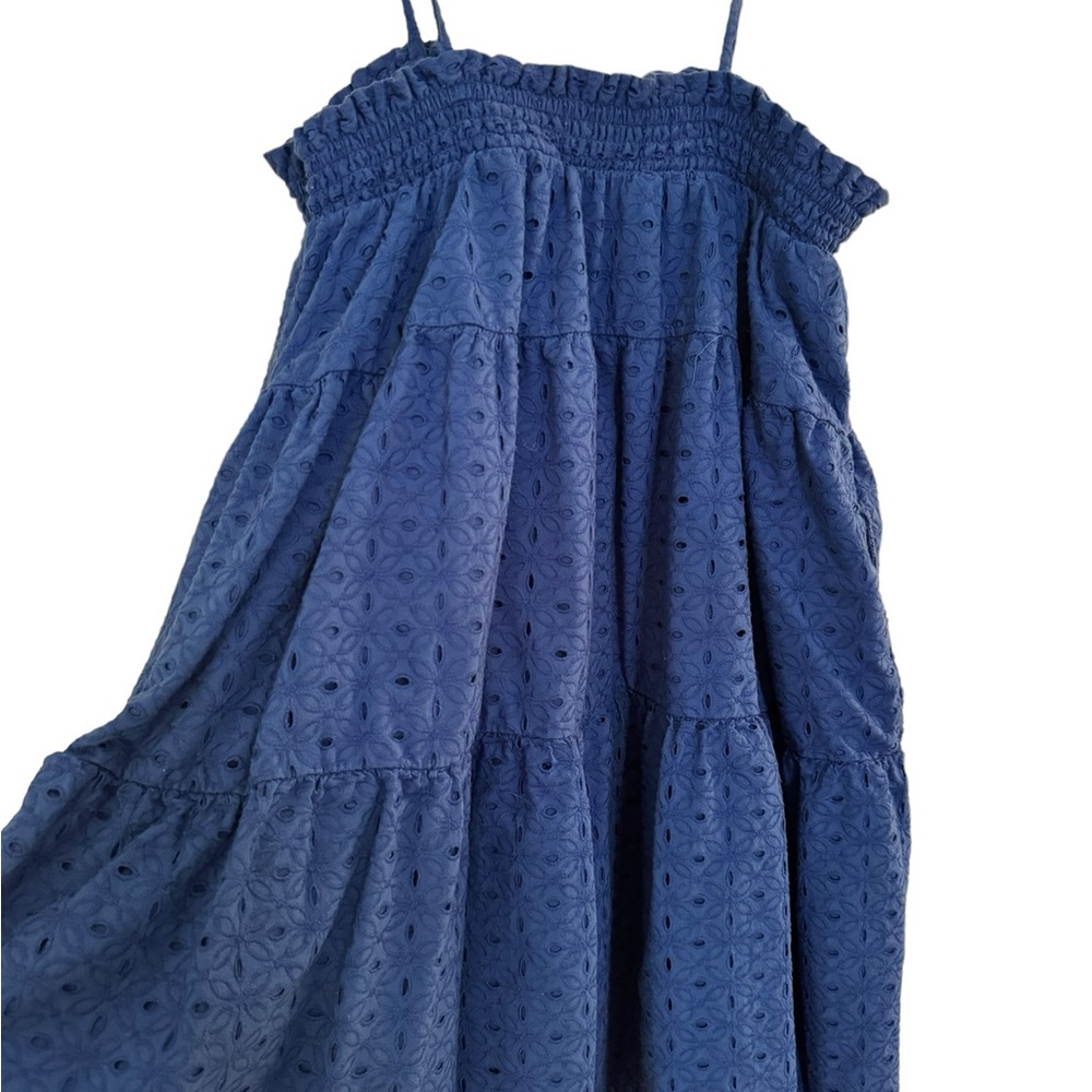 Crown & Ivy Colbaly Blue Mini Dress-Eyelet, Cottage, Coastal, Boho, Maximalist! - Picture 10 of 15